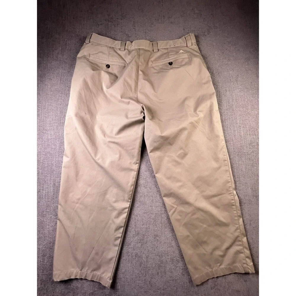Adidas Golf Pants Men's 38x27 Beige Straight Stretch Chinos Casual Pockets